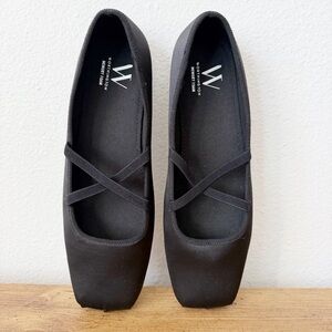Worthington Memory Foam Black Satin Ballet Style Flats Size 8.5